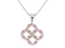 JEWELRY　ジュエリー　ネックレス　K18ホワイトゴールド　ピンクサファイヤ0.18ct　ダイヤモンド0.12ct  　約5.1g  　2121000015226　【207】