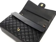 CHANEL　シャネル　デカマトラッセ33　 A01094　Wフラップチェーンショルダー　ブラック　ゴールド金具　ラム【432】2121000016421