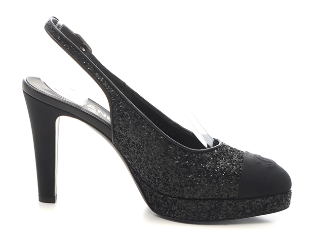 CHANEL シャネル ココマークグリッターパンプス レディース38