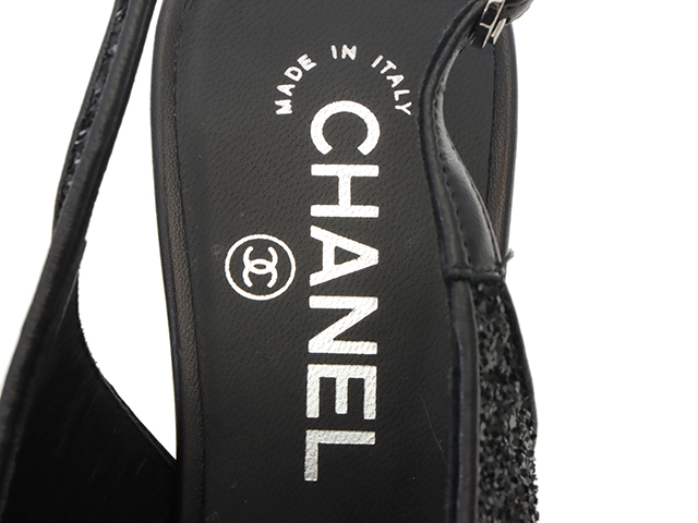 CHANEL シャネル ココマークグリッターパンプス レディース38