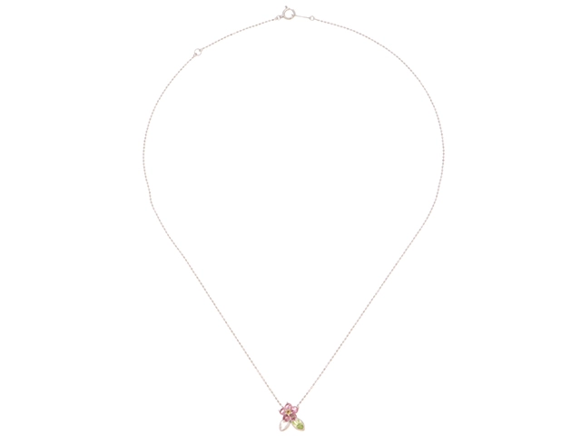 JEWELRY ノンブランドジュエリー ネックレス ホワイトゴールド マルチカラー 約2.1g【207】