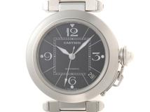 Cartier　カルティエ　パシャC　W31076M7　ステンレススチール　ブラック文字盤　自動巻き　男女兼用　腕時計　F