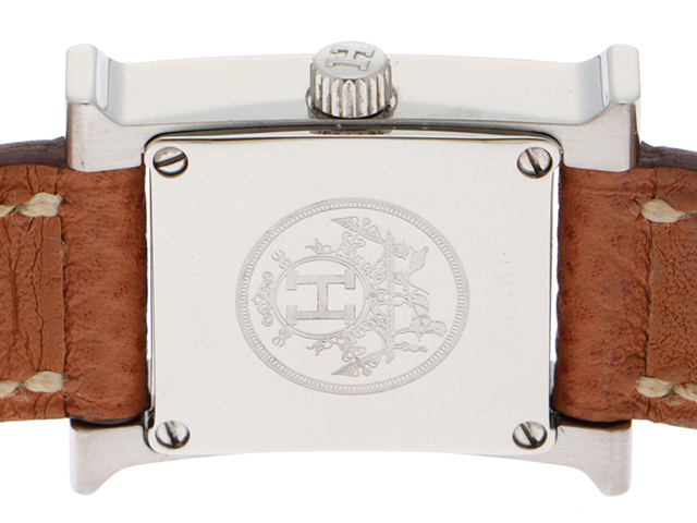 HERMES エルメス Hウォッチミニ HH1.110 SS/革ベルト(尾錠) シルバー  
