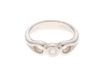 TIFFANY＆CO　ティファニー　ダブルオープンティアドロップ 　リング　PT950プラチナ　日本サイズ約8.5号　ダイヤモンド 　約7.0g　2141000300450【432】