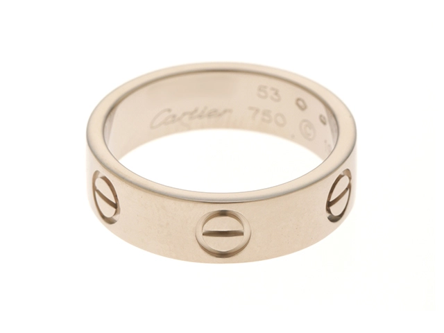 Cartier カルティエ LOVE リング 　指輪　ラブリング　ホワイトゴールド　WG 750　6.9g　53号【472】HF