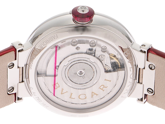 BVLGARI ブルガリ　レディース オートマチック　ルチェア LUW33C6GDLD/11 シルバー11PD文字盤 Dベゼル WG/レザー【472】HK