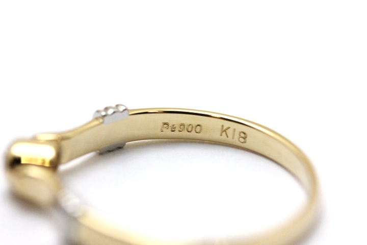JEWELRY　ノンブランドジュエリー　リング　指輪　K18/PT900　プラチナ　ダイヤモンド　10号　1.7g　【472】A