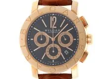 BVLGARI　ブルガリ　ブルガリ ブルガリ クロノ　BBP42GL CH　自動巻き　PG/革　メンズ　ブラック【430】2141000309965