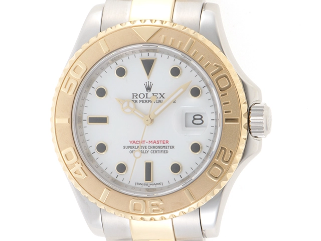 Z番 ROLEX ロレックス 腕時計 ヨットマスター 16623 ホワイト文字盤 K18イエローゴールド／オイスタースチール ロレゾール 自動巻【472】SJ