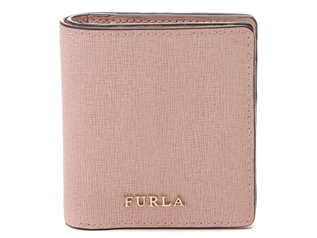 FURLA フルラ バビロン 二つ折り財布 ピンクベージュ レザー