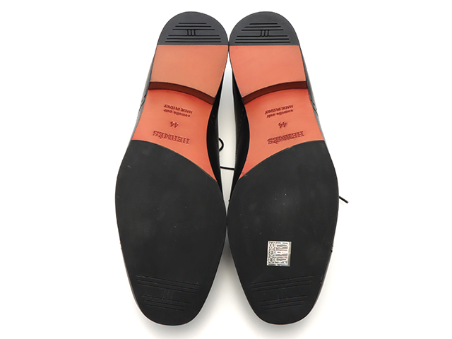 HERMES エルメス 革靴 メンズ44 ブラック レザー 2141000343808