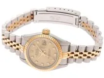 X番 並行 ROLEX ロレックス 時計 デイトジャスト 69173G シャンパンゴールド文字盤 10Pダイヤ YG/SS 自動巻き レディース (2141000347769) M【200】