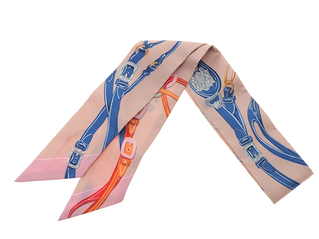 HERMES　エルメス　ツイリー　 BRIDES DE GALA APPLIQUE ローズプードル　新品同様品【472】KS