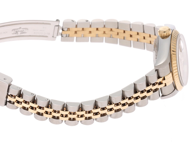 W番　ROLEX　ロレックス　デイトジャスト　69173G　18YG/SS　10Pダイヤ　ゴールド文字盤　レディース　腕時計（2141000348582）【200】C