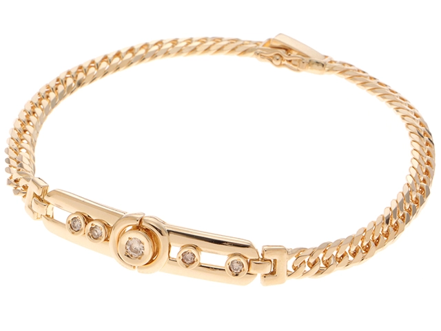 JEWELRY ノンブランド ブレスレット K18 イエローゴールド ダイヤモンド 0.20カラット 14.7g【473】