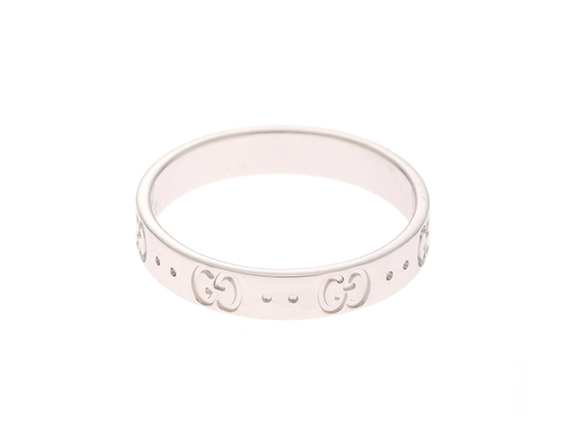 GUCCI　グッチ　アイコン　リング　WGホワイトゴールド　約4.1g　21号　2141000354873【432】