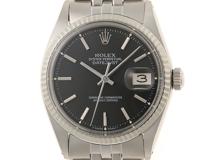 現状販売 26番台 1969年頃製造 ROLEX ロレックス メンズ オートマチック デイトジャスト36 1601/4 Cal.1570 段落ち ブラック文字盤 WG/SS【472】HK
