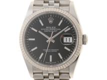 ROLEX　2020年ギャランティ　ロレックス　デイトジャスト　自動巻き　WG/SS 　ブラック　100ｍ防水　126234　【432】