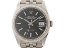 ROLEX　2020年ギャランティ　ロレックス　デイトジャスト　自動巻き　WG/SS 　ブラック　100ｍ防水　126234　【432】