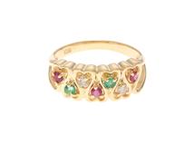 JEWELRY ノンブランドジュエリー リング 6号 K18/イロイシマルチ/重さ約3.6g【472】YY