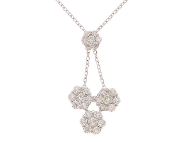 JEWELRY ジュエリー ネックレス K18 ホワイトゴールド ダイヤモンド1.00ct 約4.5g 2141000358420【432】