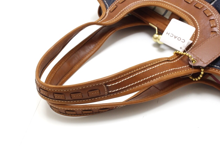 COACH ショルダーバッグ エルゴ シグネチャー デニム がま口 肩掛け COACH】コーチ ジャガード レザー シグネチャー デニム