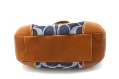 COACH コーチ エルゴシグネチャー デニムショルダー がま口バッグ 12747  ネイビー/ブラウン 【460】2141100014837