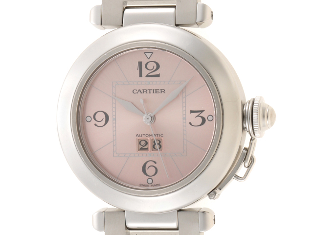 Cartier カルティエ パシャC ビッグデイト W31058M7 ピンク ステンレススチール ユニセックス 自動巻き （2141100365250）【200】
