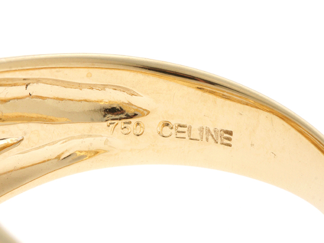 CELINE セリーヌ K18 イエローゴールド ダイヤモンド 0.62ct 17号 サイズ直し跡 メーカー修理不可
