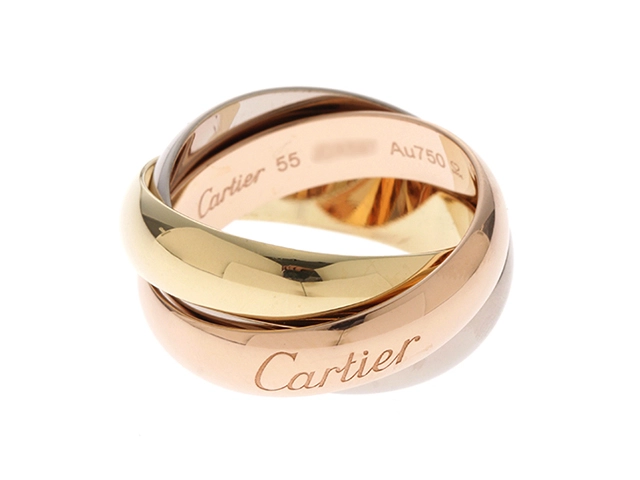 Cartier カルティエ リング・指輪 トリニティリング LMサイズ 3カラーゴールド（K18YG・PG・WG）16.0g #55  2141100489789【430】