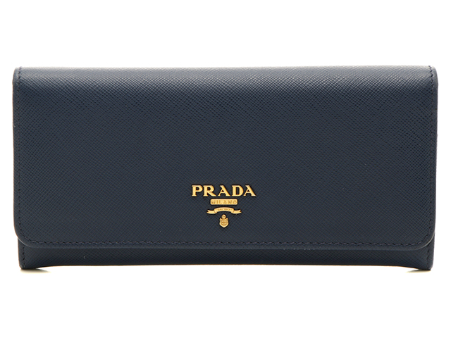 PRADA プラダ ZIP長財布 ブルー サフィアーノ 【436】 2141100493601