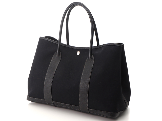 HERMES エルメス ガーデンパーティPM ブラック シルバー金具 □I刻印 