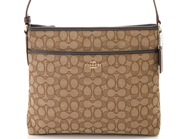 COACH コーチ シグネチャー ショルダーバッグ ベージュ/ ダーク