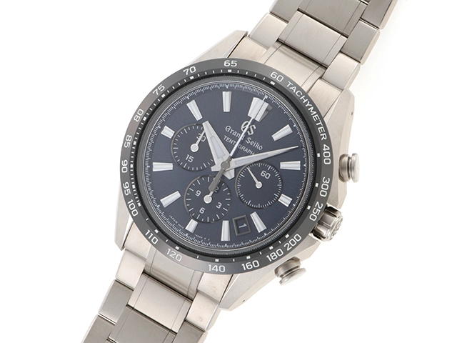 SEIKO　グランドセイコー エボリューション９コレクション　自動巻き　SLGC001　クロノグラフ　ネイビ　セラミック　100ｍ防水　チタン　TI　定価：1815000【432】2141100568453