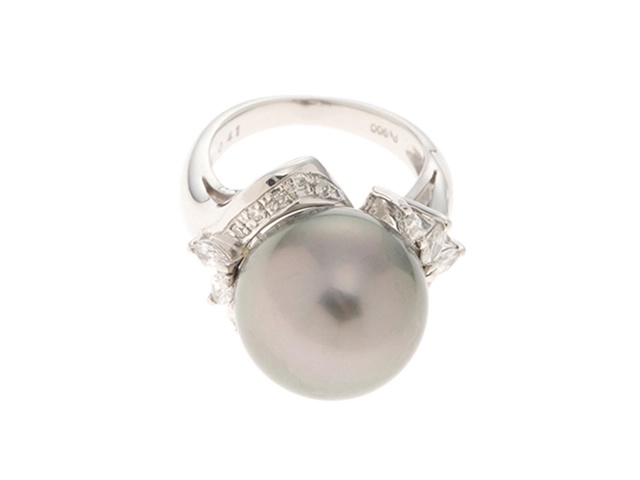 Pearl Pt900白蝶パール ダイヤモンドリング (NO.127117) – JEX