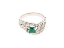 JEWELRY　ジュエリー　 リング　PT900プラチナ　#12　エメラルド0.48/ダイヤモンド0.60 　約8.3g　433