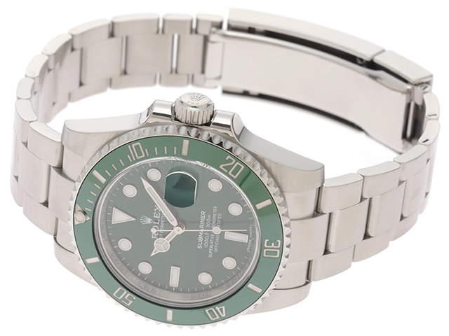2017年正規品 ROLEX ロレックス 腕時計 サブマリーナ デイト 116610LV ステンレス/セラミック グリーン文字盤 自動巻き【472】SJ