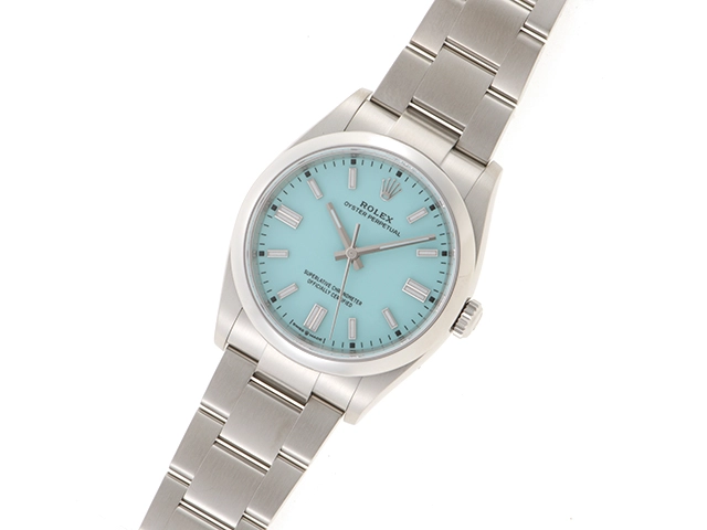 2022年12月並行品 ROLEX ロレックス 腕t時計 オイスター パーペチュアル36 126000 オイスタースチール ターコイズブルー文字盤 自動巻き【472】SJ