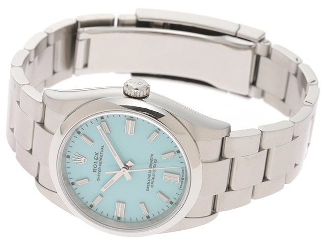 2022年12月並行品 ROLEX ロレックス 腕t時計 オイスター パーペチュアル36 126000 オイスタースチール ターコイズブルー文字盤 自動巻き【472】SJ