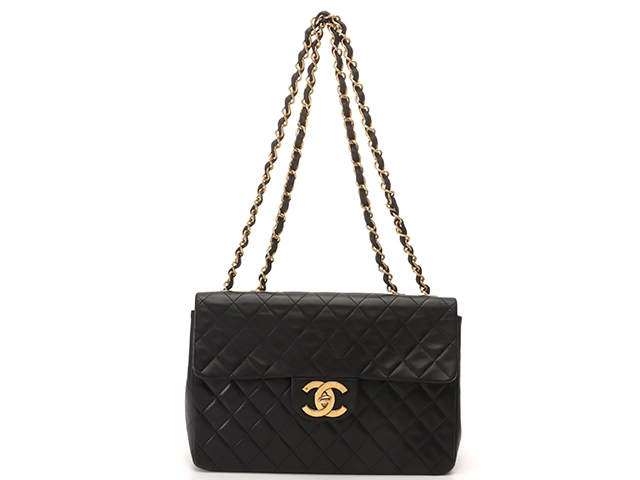 CHANEL シャネル デカマトラッセ34 Wチェーンショルダー ブラック ゴールド金具 ラムスキン【432】2141100605271  の購入なら「質」の大黒屋（公式）