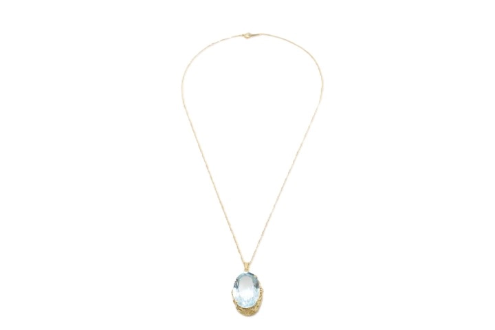 JEWELRY ノンブランドジュエリー ネックレス K18 アクアマリン 10.00ct ダイヤモンド 0.02ct 【460】2141100606322