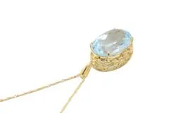 JEWELRY ノンブランドジュエリー ネックレス K18 アクアマリン 10.00ct ダイヤモンド 0.02ct 【460】2141100606322