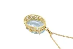 JEWELRY ノンブランドジュエリー ネックレス K18 アクアマリン 10.00ct ダイヤモンド 0.02ct 【460】2141100606322