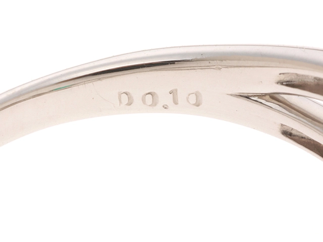 JEWELRY　ジュエリー　 リング　PT900プラチナ　エメラルド0.40/ダイヤモンド0.10 　5.4g　#15【472】HA