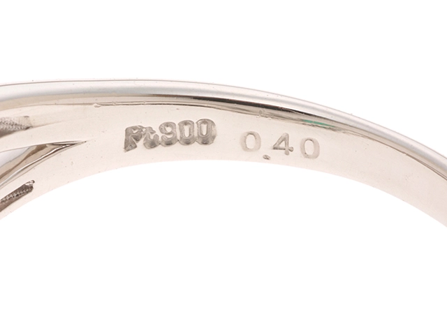 JEWELRY　ジュエリー　 リング　PT900プラチナ　エメラルド0.40/ダイヤモンド0.10 　5.4g　#15【472】HA