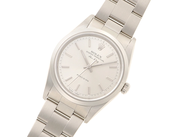 Z番ルーレット無し ROLEX ロレックス エアキング 14000M シルバー文字盤 ステンレス メンズ オートマチック【472】HK