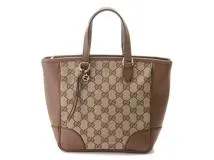 GUCCI グッチ　バッグ　ＧＧ　２ｗａｙバッグ　ベージュ　ブラウン　キャンバス　レザー　2141100626023【208】