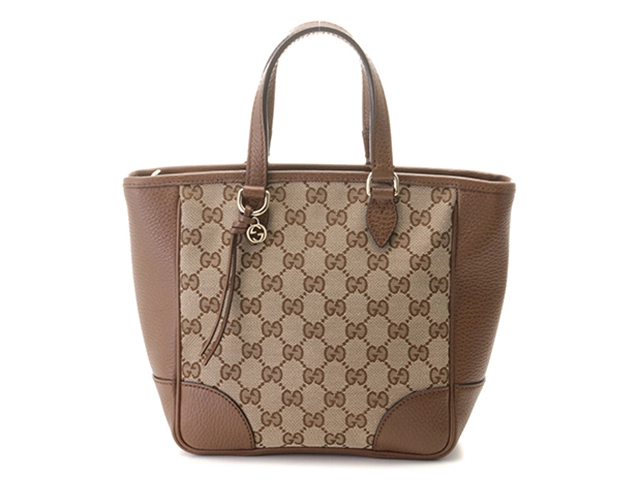 GUCCI グッチ　バッグ　ＧＧ　２ｗａｙバッグ　ベージュ　ブラウン　キャンバス　レザー　2141100626023【208】