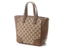 GUCCI グッチ　バッグ　ＧＧ　２ｗａｙバッグ　ベージュ　ブラウン　キャンバス　レザー　2141100626023【208】