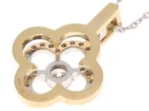 JEWELRY　ノーブランドジュエリー　ネックレス　K18YG/WG ゴールド　ダイヤモンド0.212/0.18　重量4.8g　【472】YN